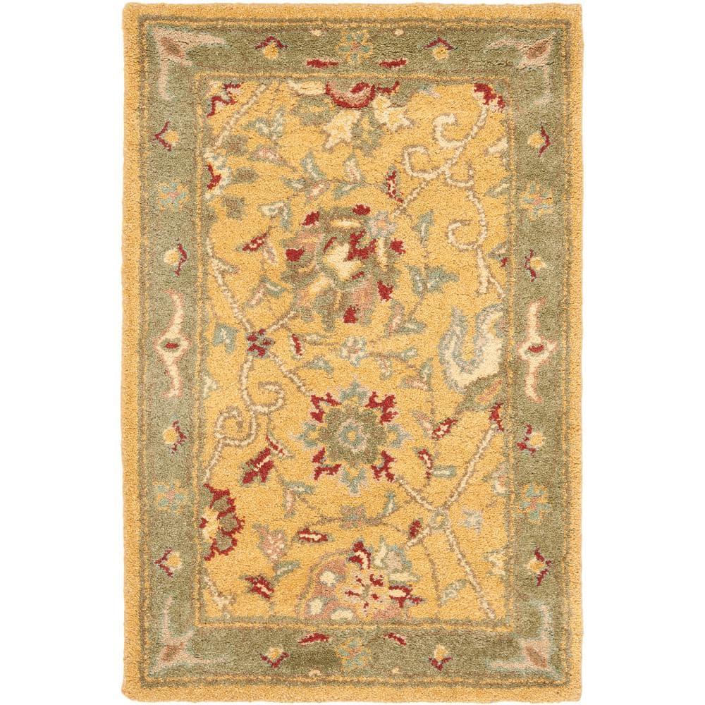Antiquity AT21 Hand Tufted Indoor Accent Rug - Gold - 2'x3' - Safavieh