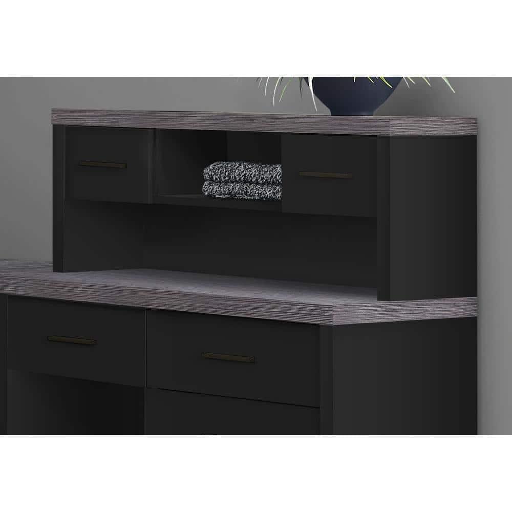 Monarch Specialties Computer Desk, Corner, L Shape, Work, Laptop, Black And Grey Laminate