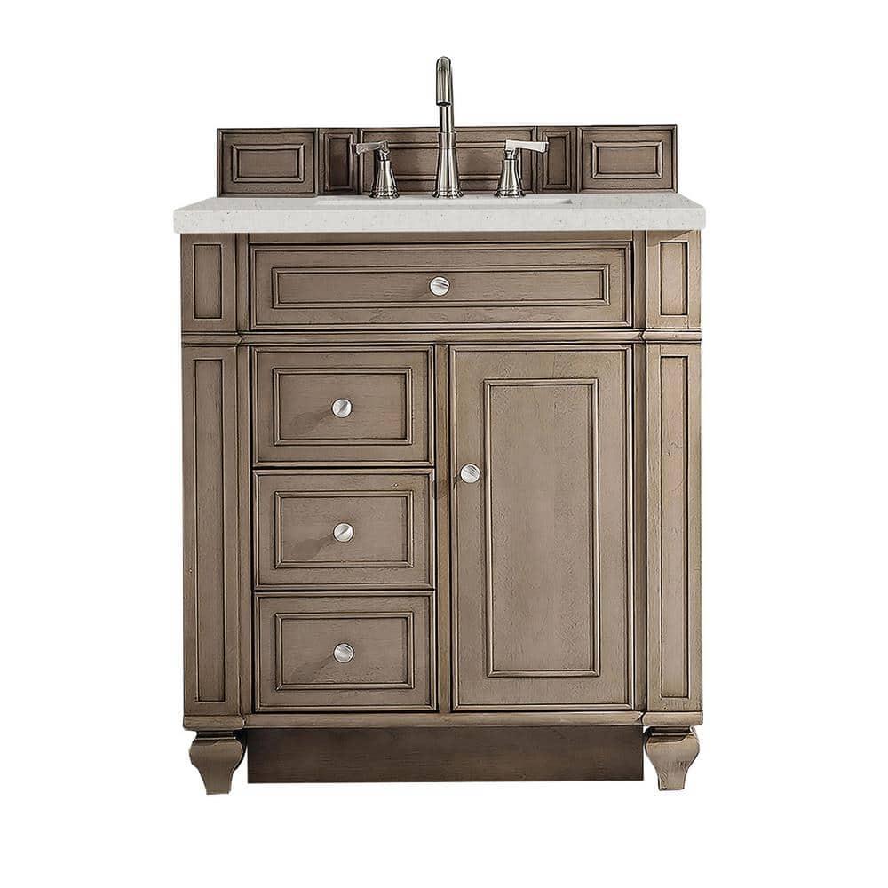 Bristol 30'' Dark Wood Single Vanity with Porcelain Sink