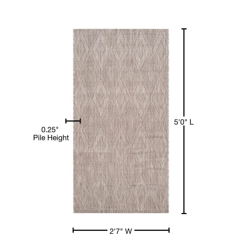 Courtyard CY8522 Power Loomed Indoor and Outdoor Accent Rug - Beige/Beige - 2'7"x5' - Safavieh