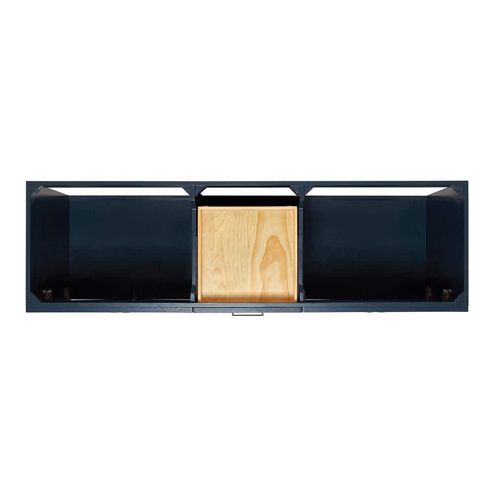 Ariel Hamlet 72 In. Double Sink Base Cabinet In Midnight Blue