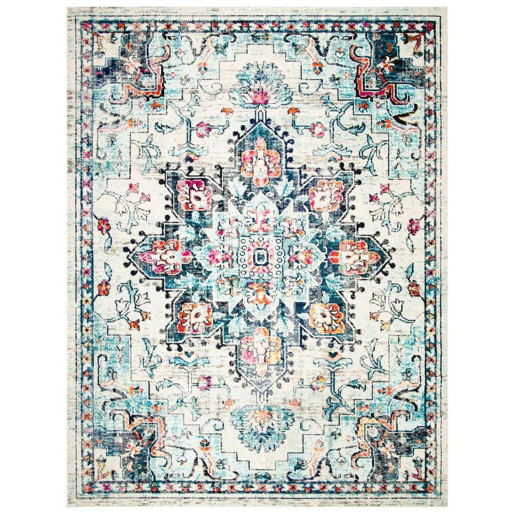 SAFAVIEH Madison Dalia Oriental Area Rug, Cream/Blue, 12' x 15'