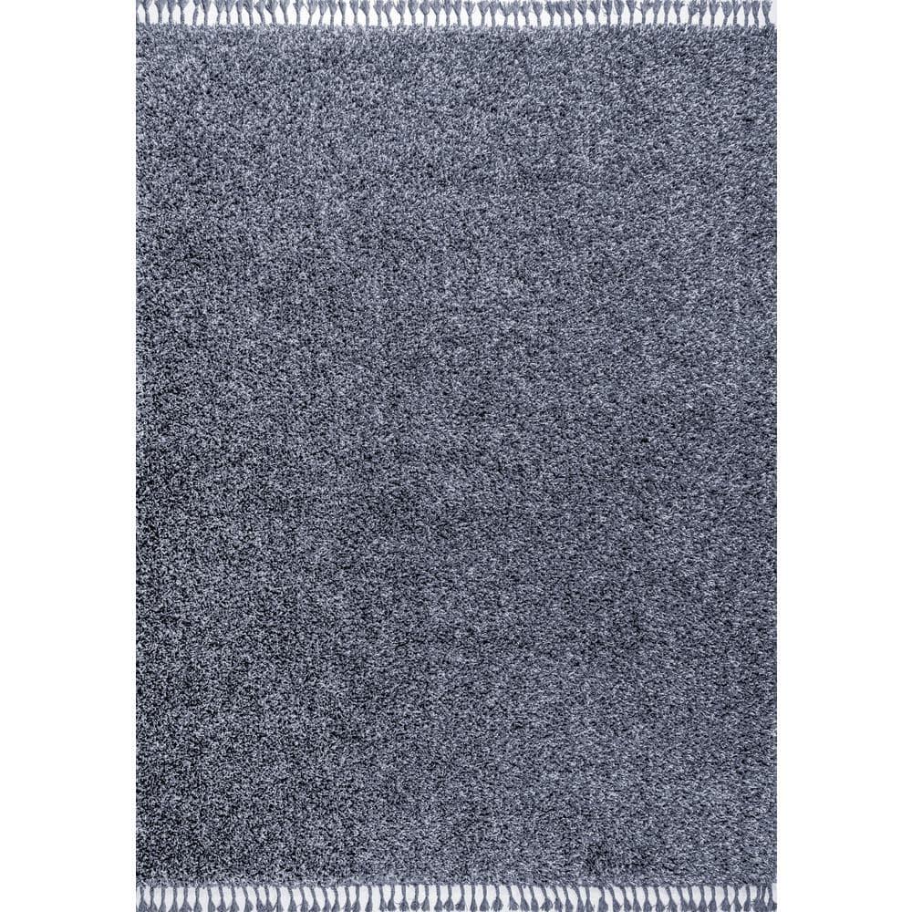 3'x5' Mercer Shag Plush Tassel Area Rug, Denim - JONATHAN Y