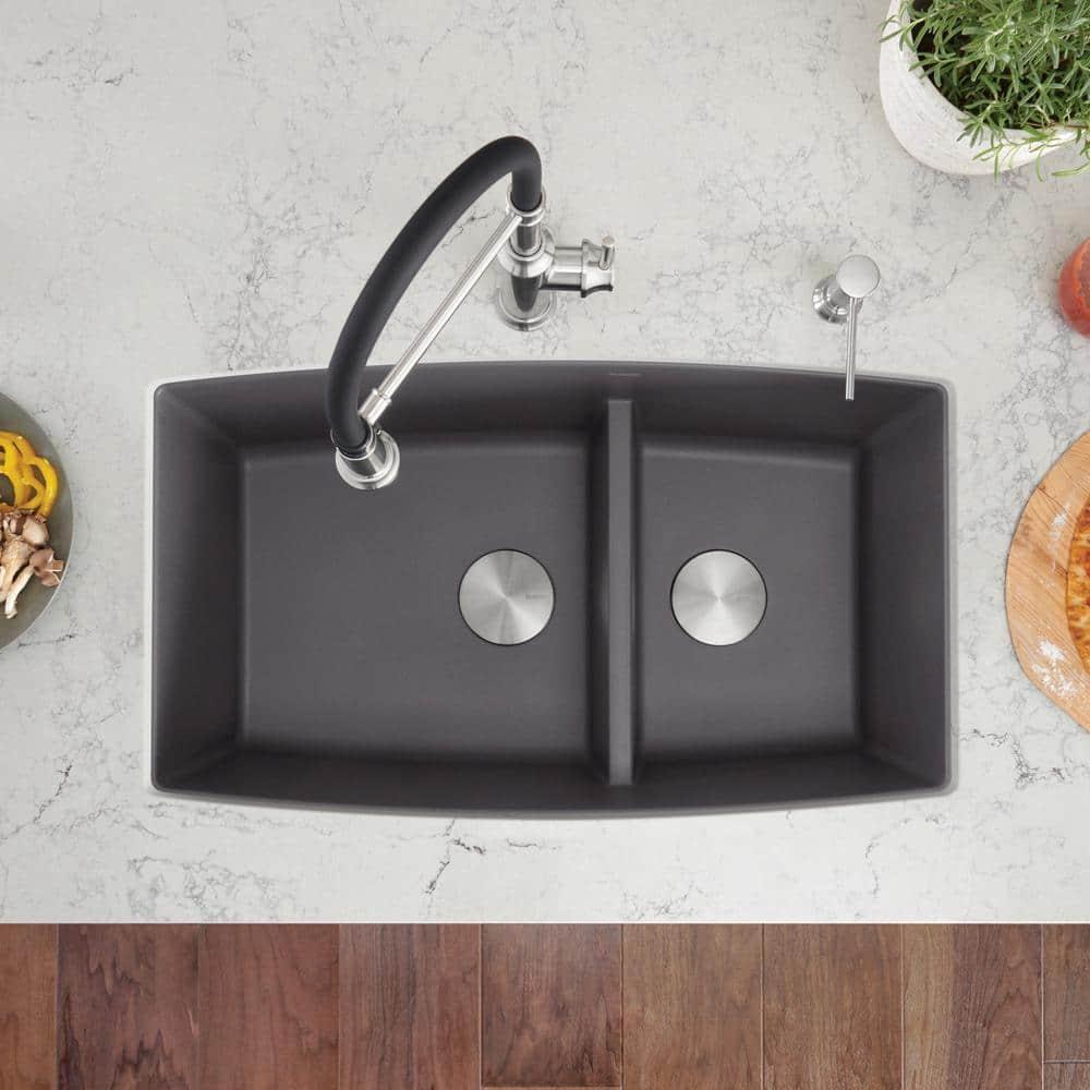 Performa SILGRANIT 33" L x 19" W Double Bowl Undermount Kitchen Sink