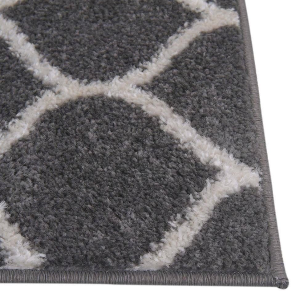 Unique Loom 2' 0 x 6' 0 Trellis Frieze Rounded Dark Gray Area Rug