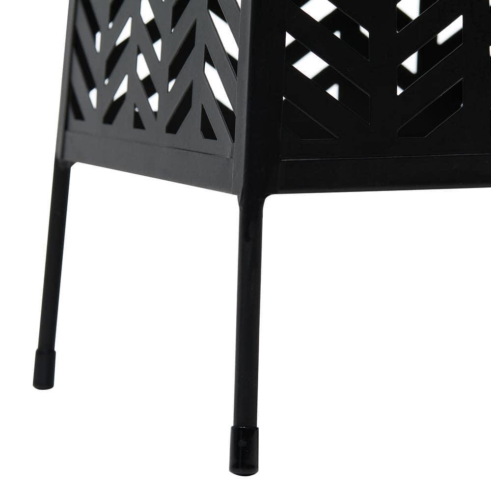 Glitzhome 21.5"H Metal Geometric Solar Powered Floor Lantern