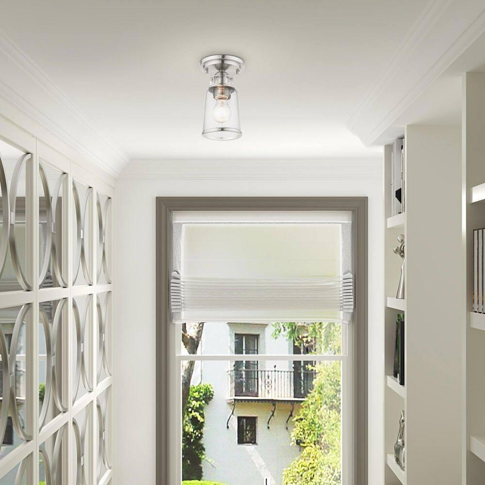 Livex Lighting Lawrenceville 1 - Light Flush Mount in  Brushed Nickel