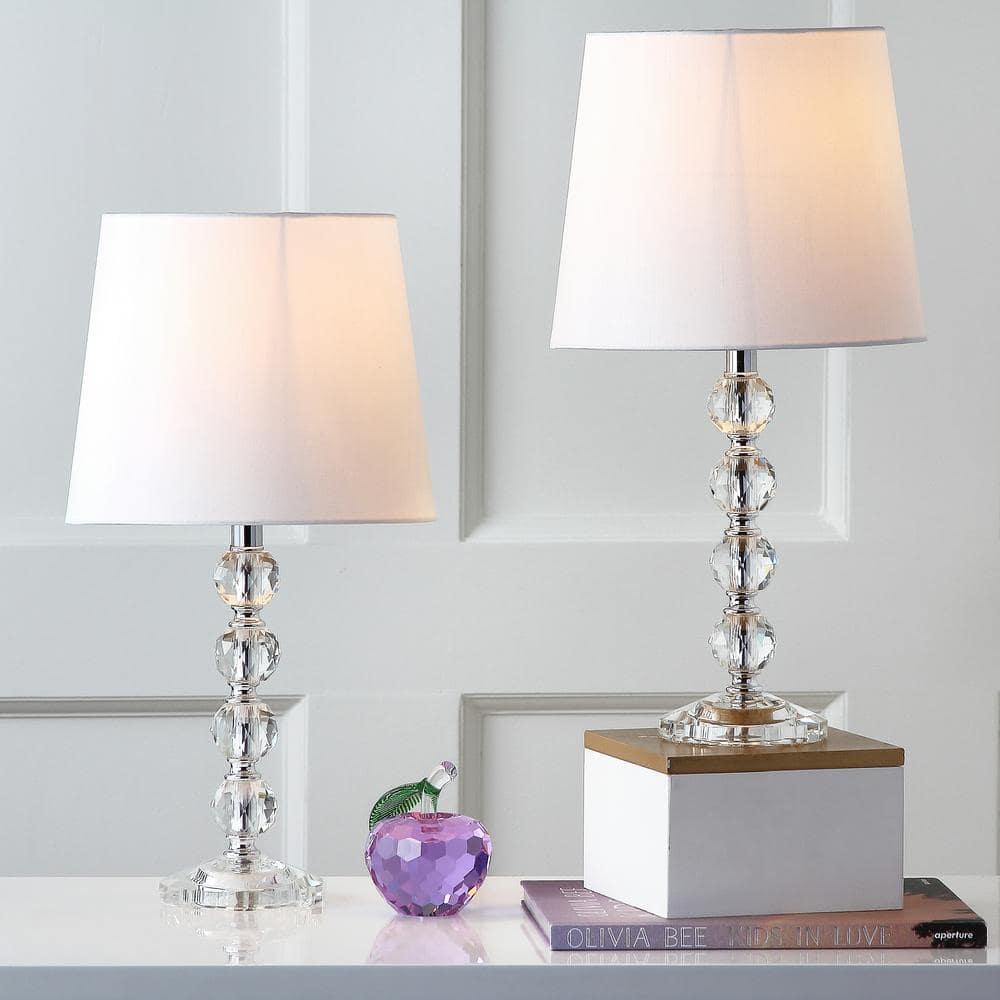 Nola 16 Inch H Stacked Crystal Ball Lamp (Set of 2) - Clear - Safavieh.