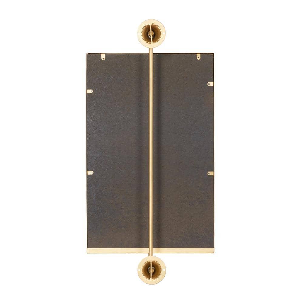 DecMode 14" x 28" Gold Dimensional Wall Mirror