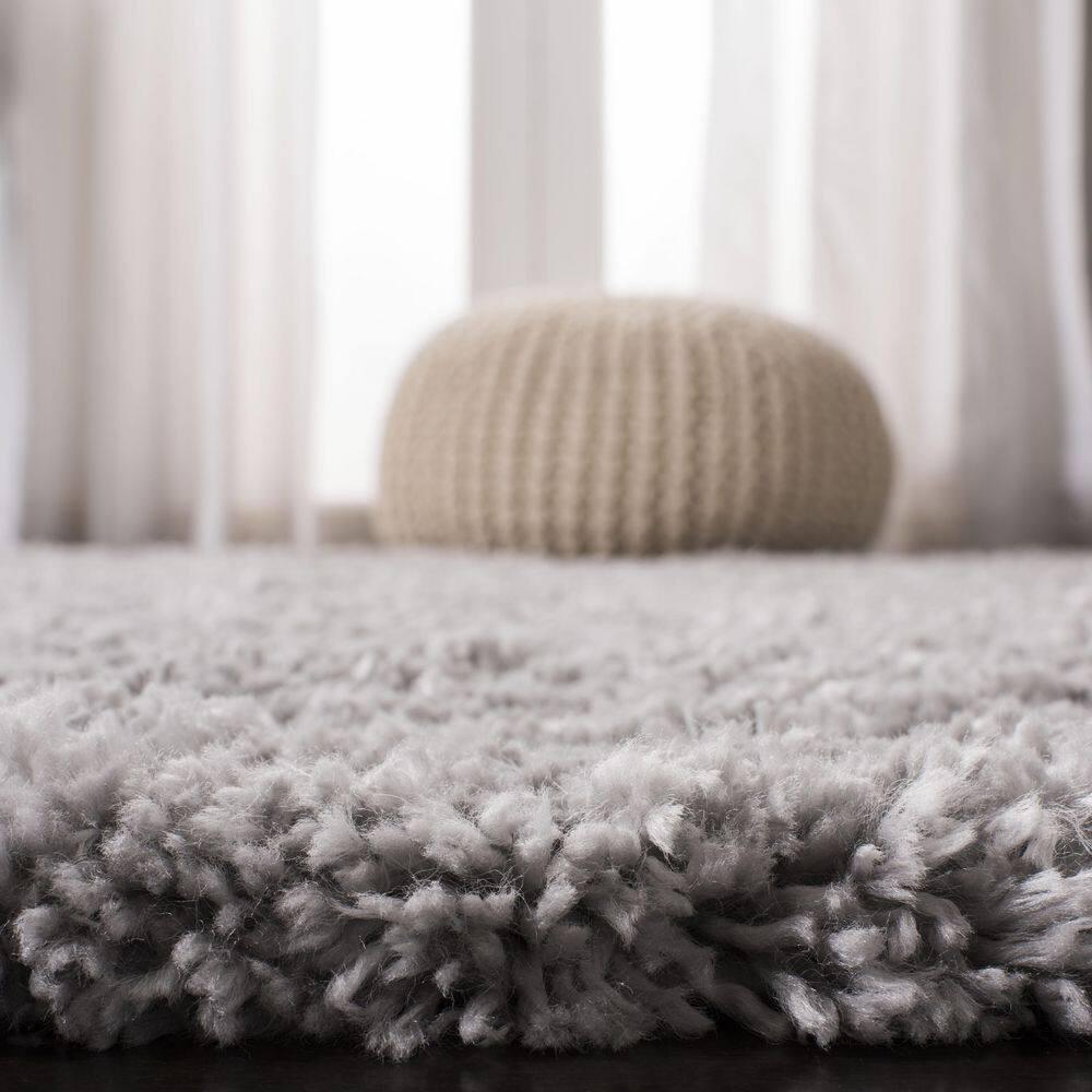 SAFAVIEH Fontana Jamie Solid Shag Area Rug, Grey, 4' x 6'