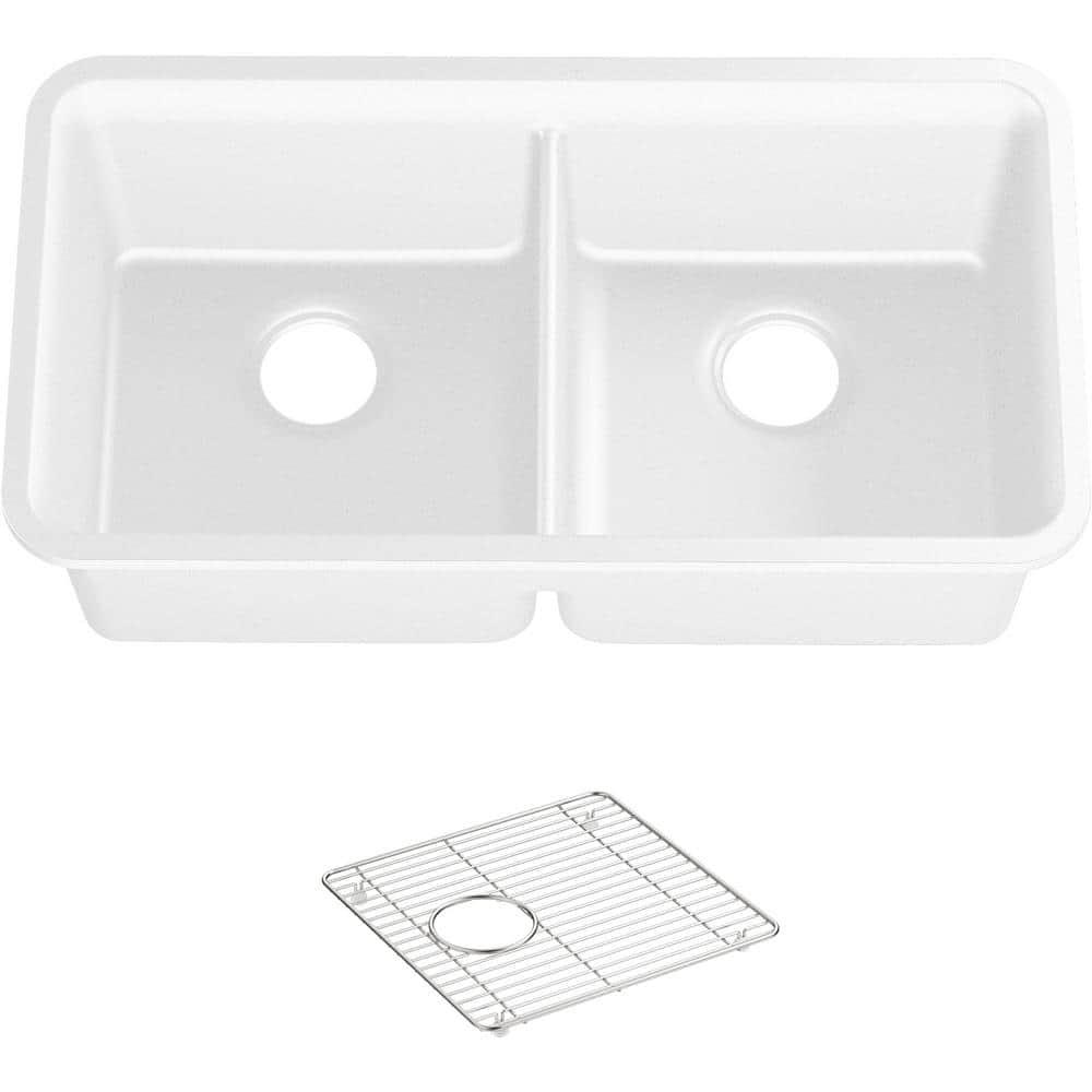 Cairn® 34" L x 18" W Under-Mount Double-Equal Kitchen Sink