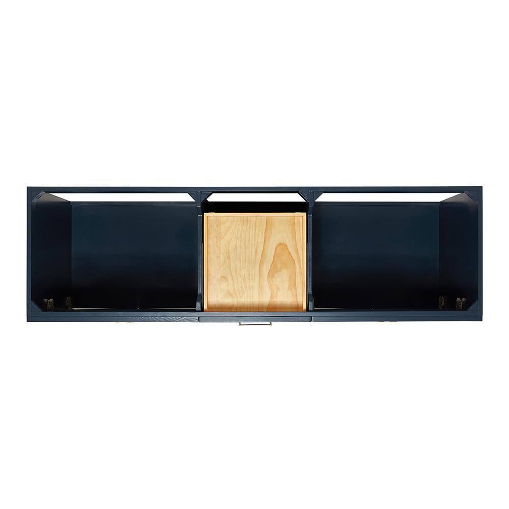 Ariel Hamlet 72 In. Double Sink Base Cabinet In Midnight Blue