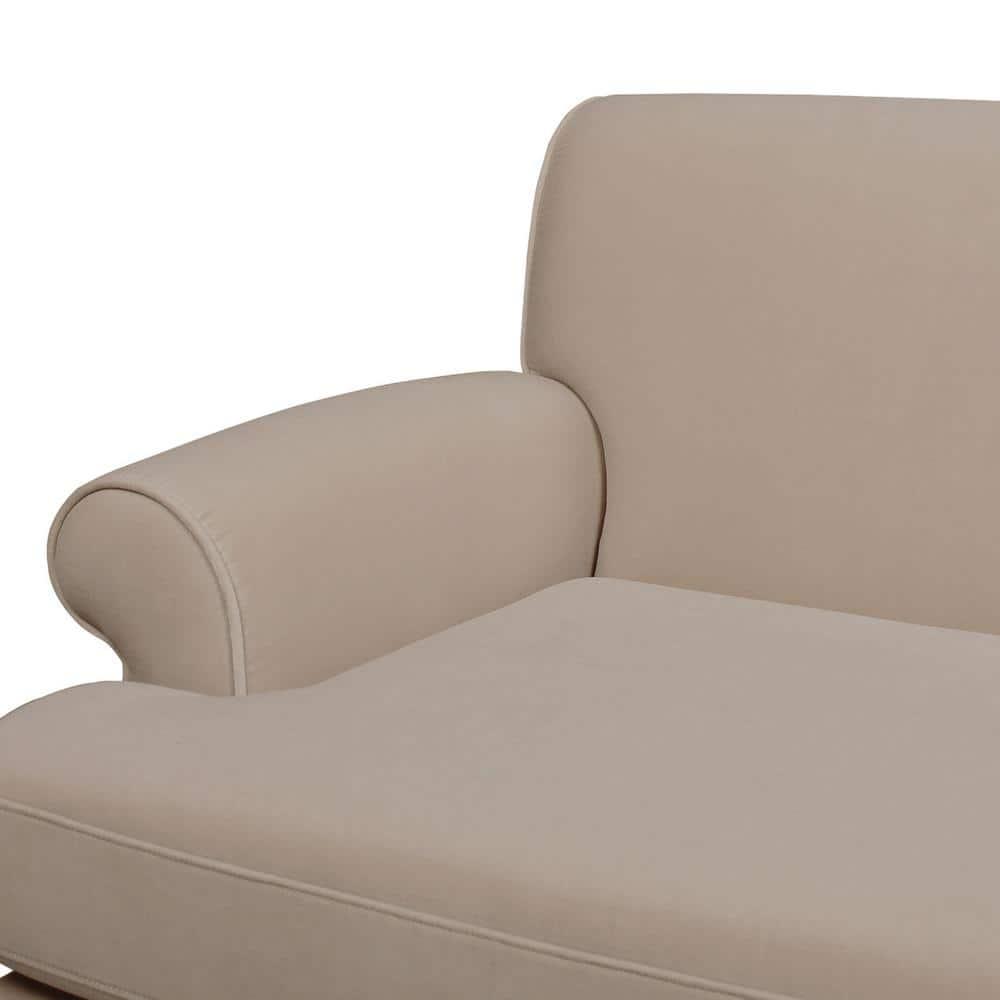 Jennifer Taylor Home Alana 88" Lawson Living Room Two-Cushion Tightback Sofa Couch with Metal Casters, Mink Beige