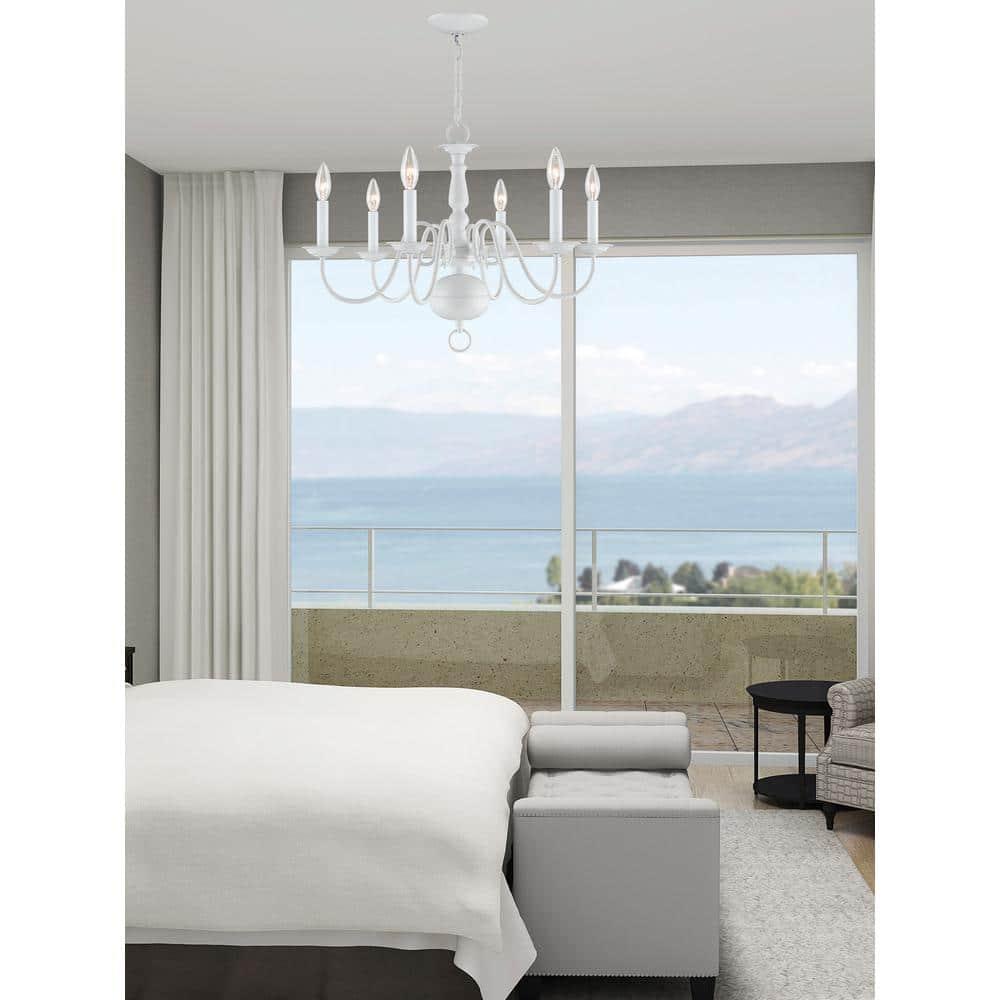 Livex Lighting Williamsburgh 6 - Light Chandelier in  White