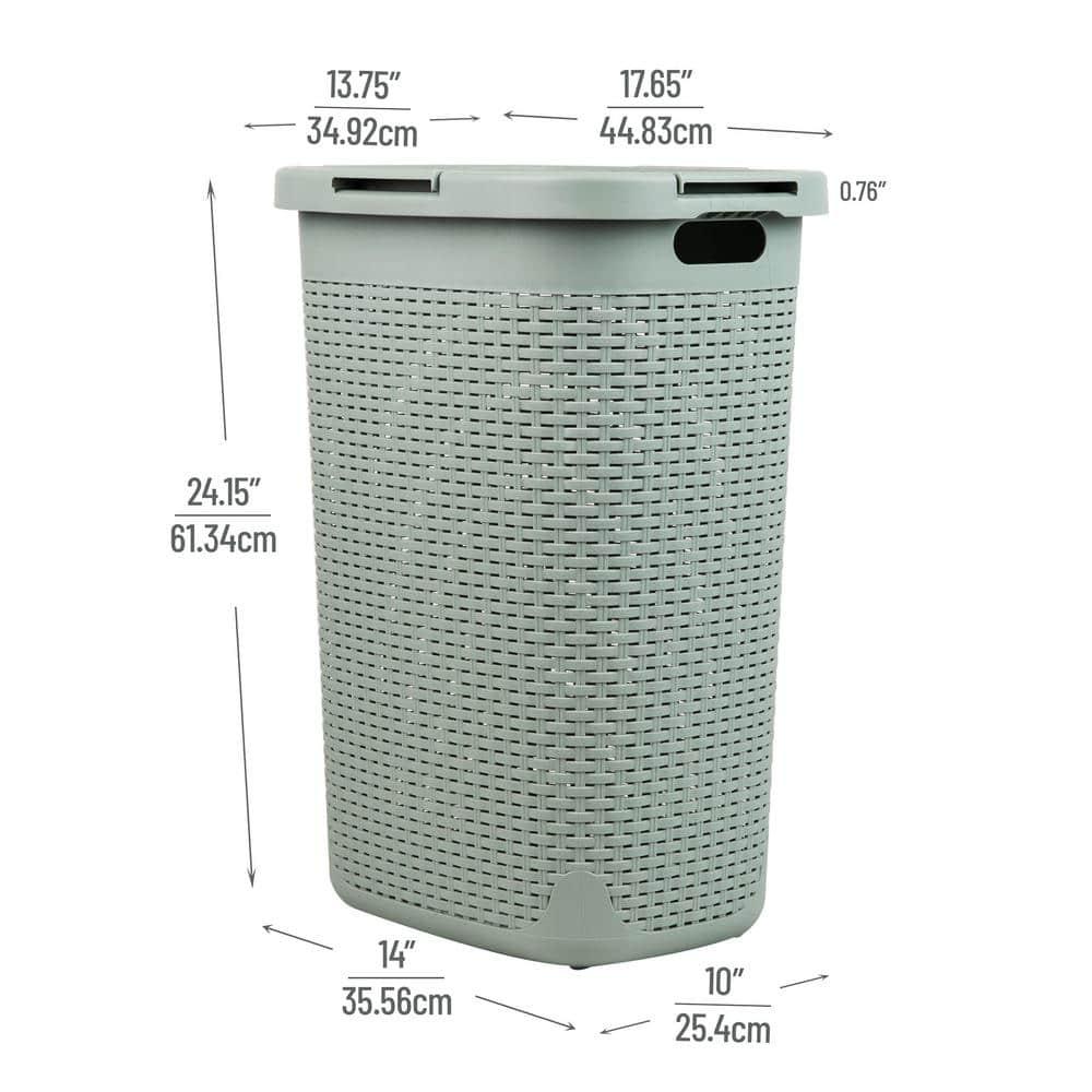 Mind Reader Mind Reader 50L Slim Laundry Hamper, Clothes Basket, Lid, Plastic