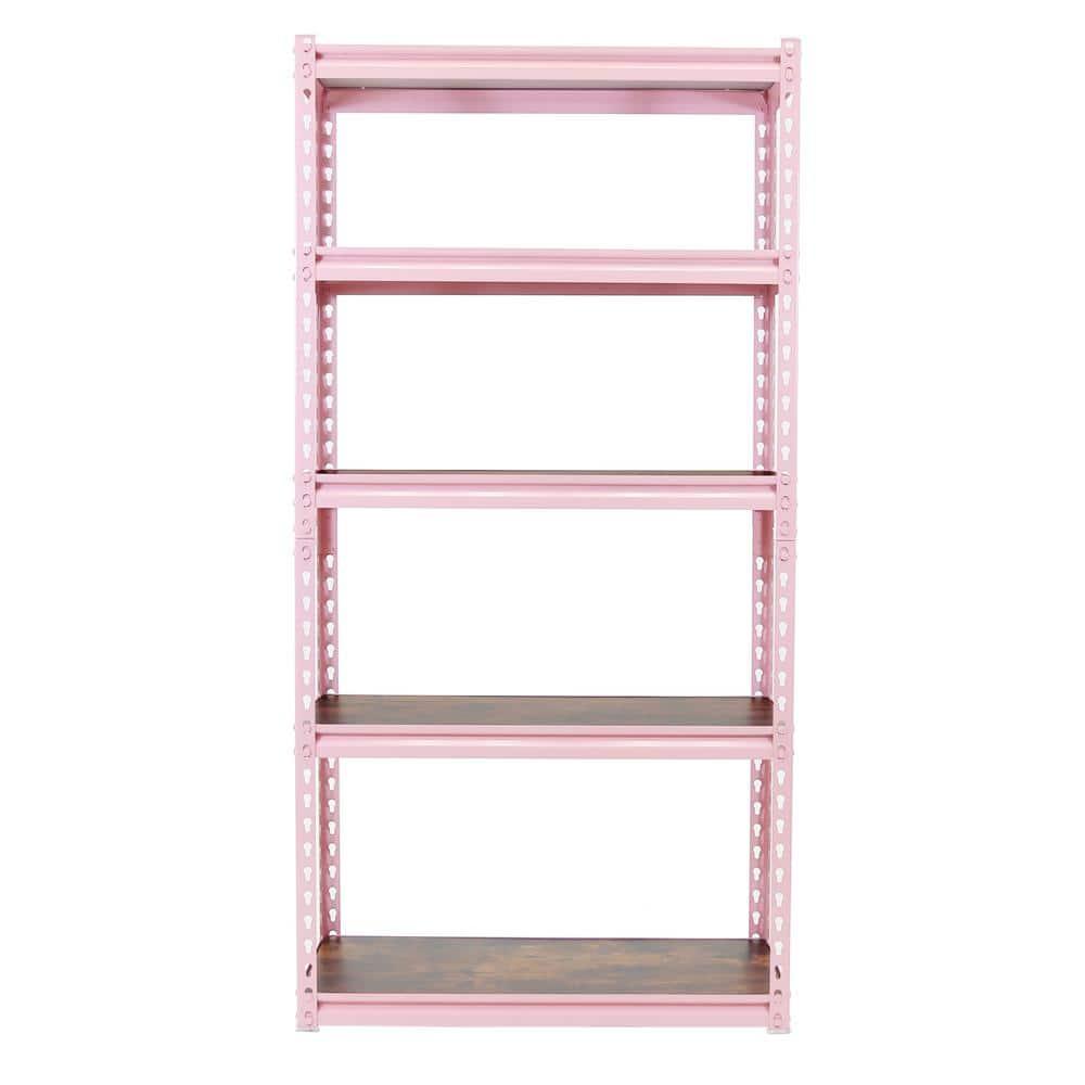 King's Rack Pink 5-Tier Boltless Tier Height Adjustable Steel Frame Garage Storage  Shelving Units (36" W x 18" D x 72")