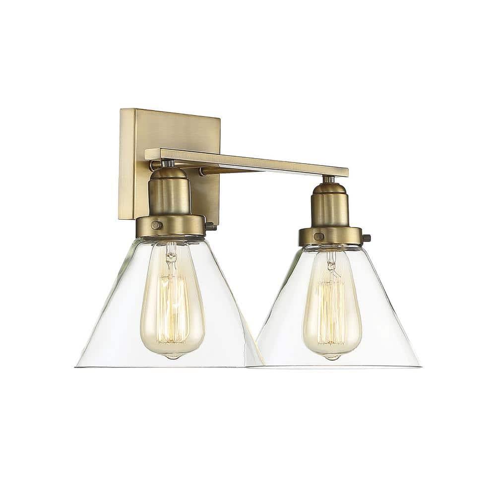 Savoy House Drake 2 - Light Vanity in  Warm Brass