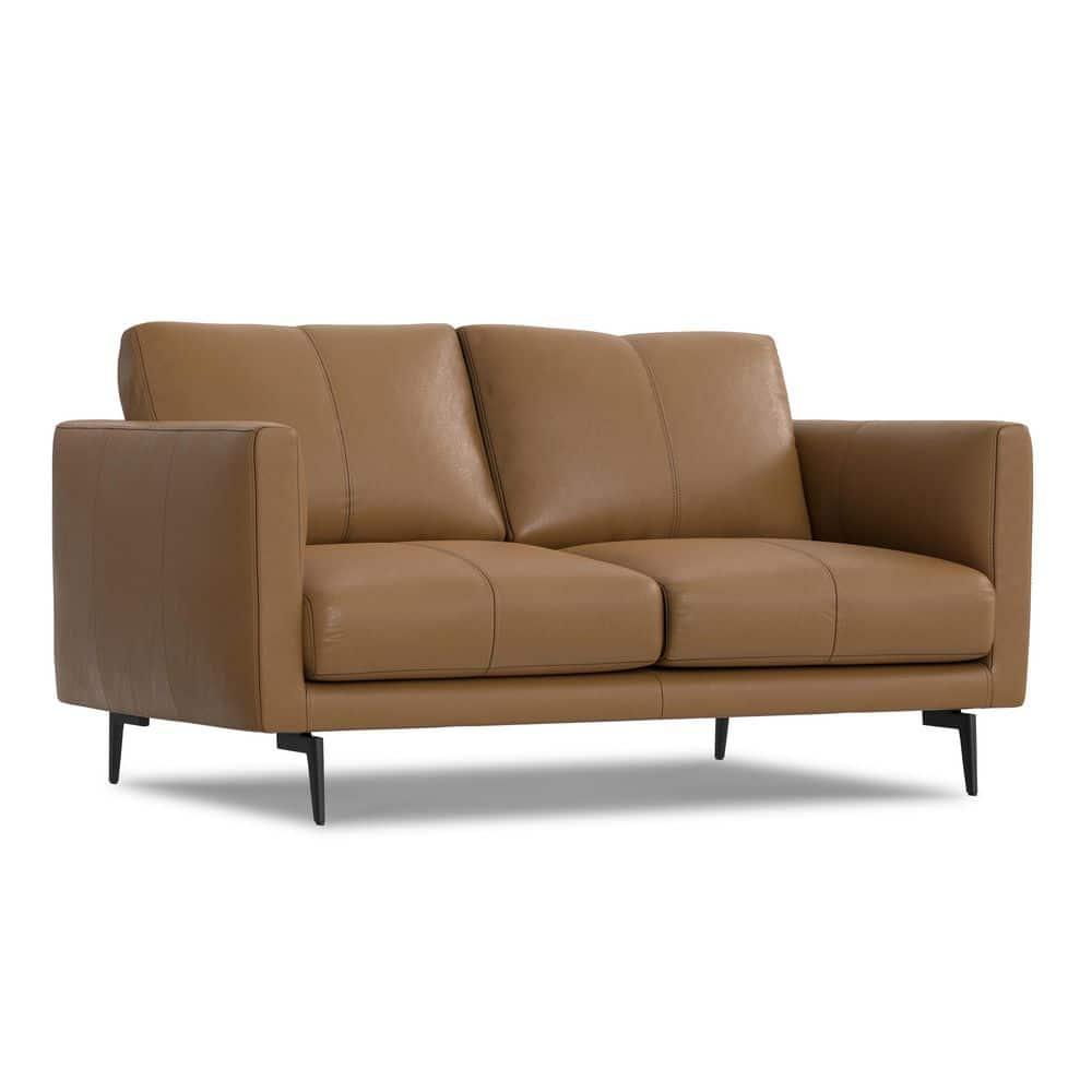 Simpli Home Stevens Leather Sofa