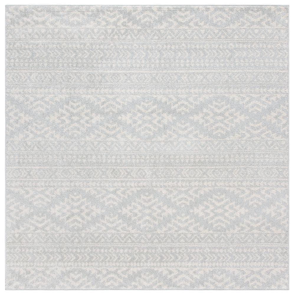 Tulum TUL272 Power Loomed Area Rug - Light Grey/Ivory - 9'x9' - Safavieh.