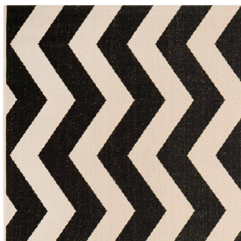 Courtyard Black/Beige 9 ft. x 12 ft. Geometric Indoor/Outdoor Patio  Area Rug
