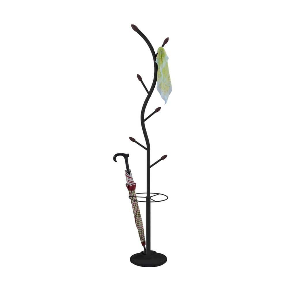 Kings Brand Furniture - Kubin Metal 6-Hook Coat & Hat Rack with Umbrella Stand