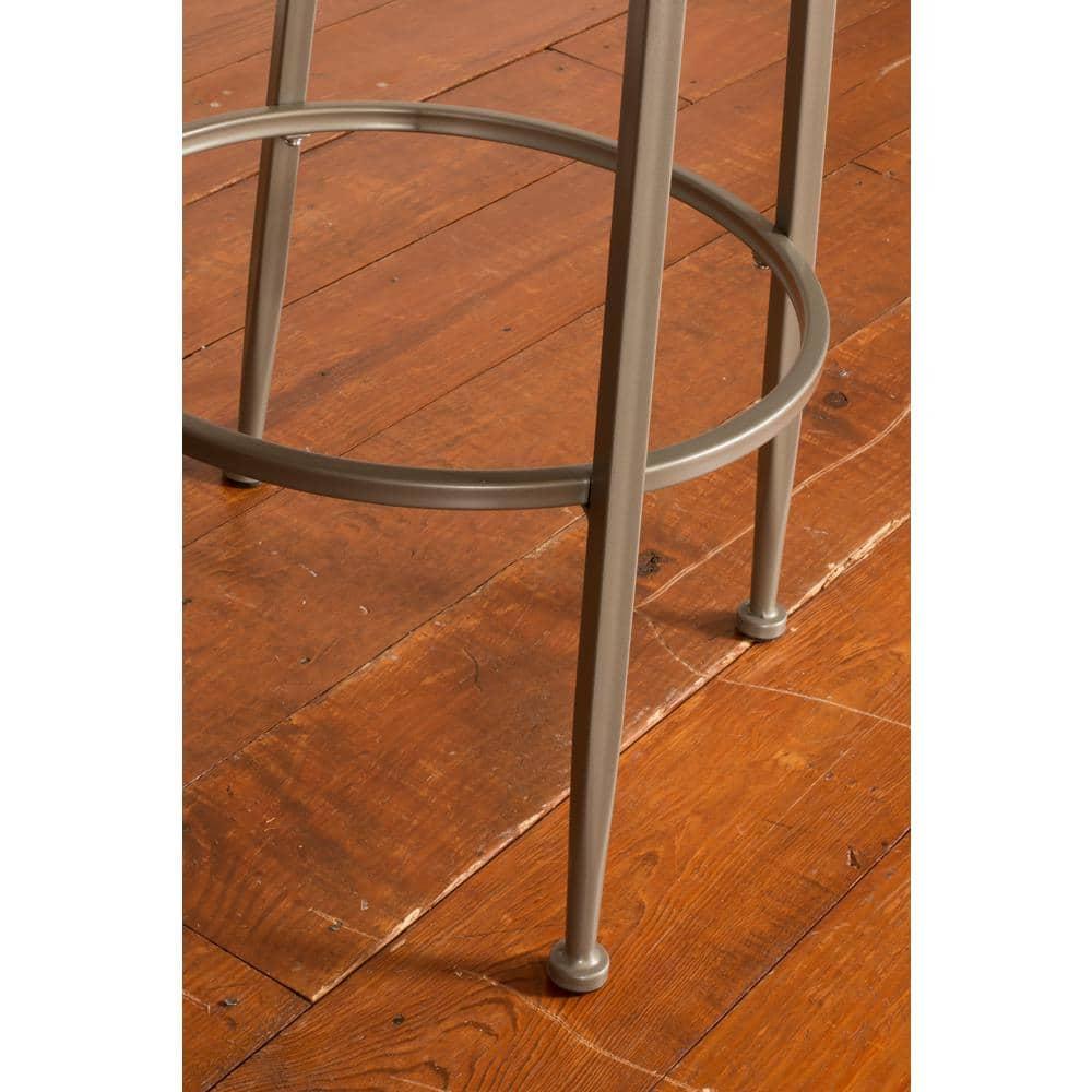 Hutchinson Metal Swivel Counter Height Barstool Pewter: 26" Seat, Weathered Gray Wood - Hillsdale Furniture