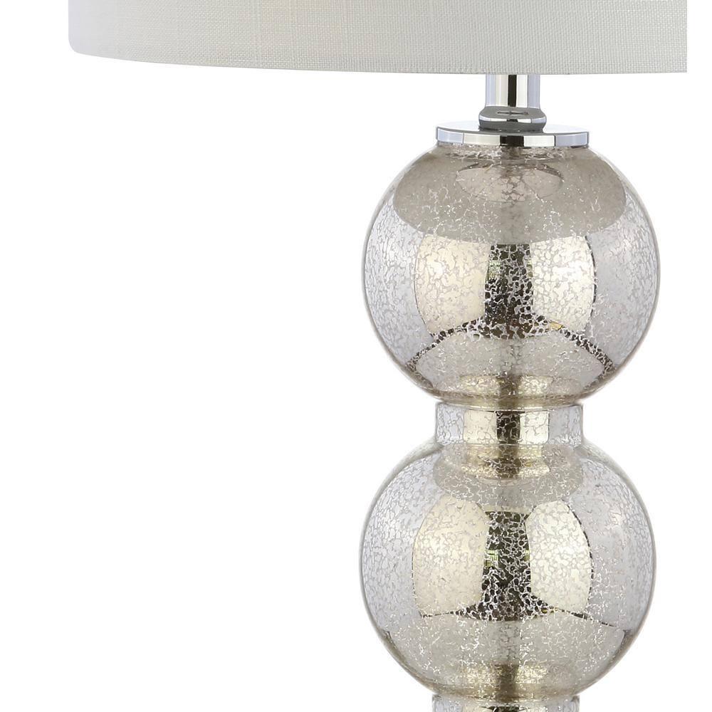 Rosdorf Park Led Table Lamps Set Of 2 - Contemporary Triple Glass Sphere Design, Mercury Silver/Chrome Finish
