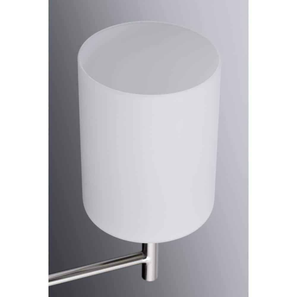 Progress Lighting Replay 9-Light Two-Tier Chandelier, Brushed Nickel, White Glass Shade Collection