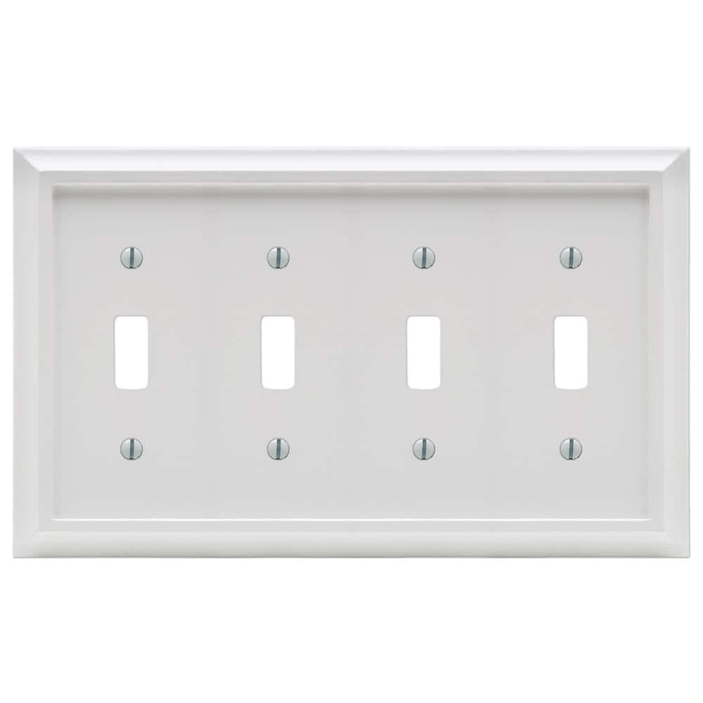 Deerfield No Subject 4 - Gang Toggle Light Switch Standard Wall Plate