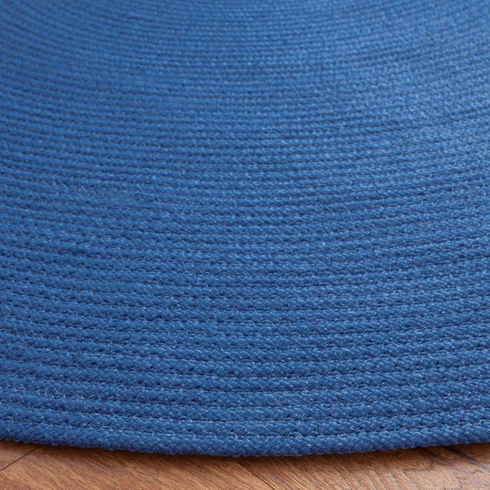 Braided BRD402 Hand Woven Area Rug - Blue - 3' round - Safavieh.