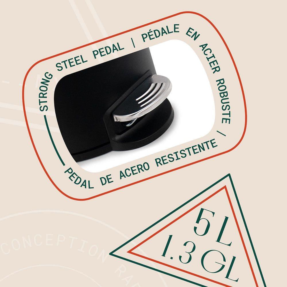 Evideco Mel Metal Step On Kitchen Trash Can - 1.3 Gallons