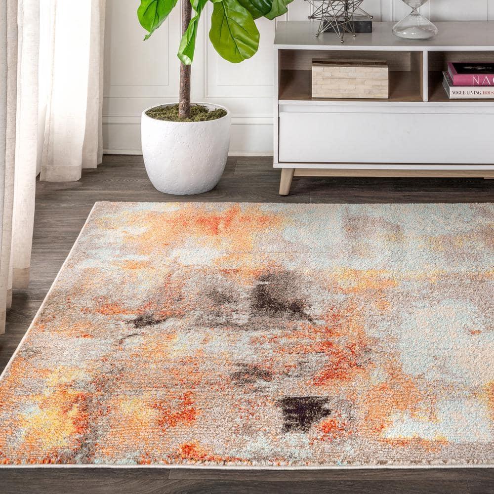 JONATHAN Y Contemporary POP Modern Abstract Vintage Cream/Orange 3 ft. x 5 ft. Area Rug