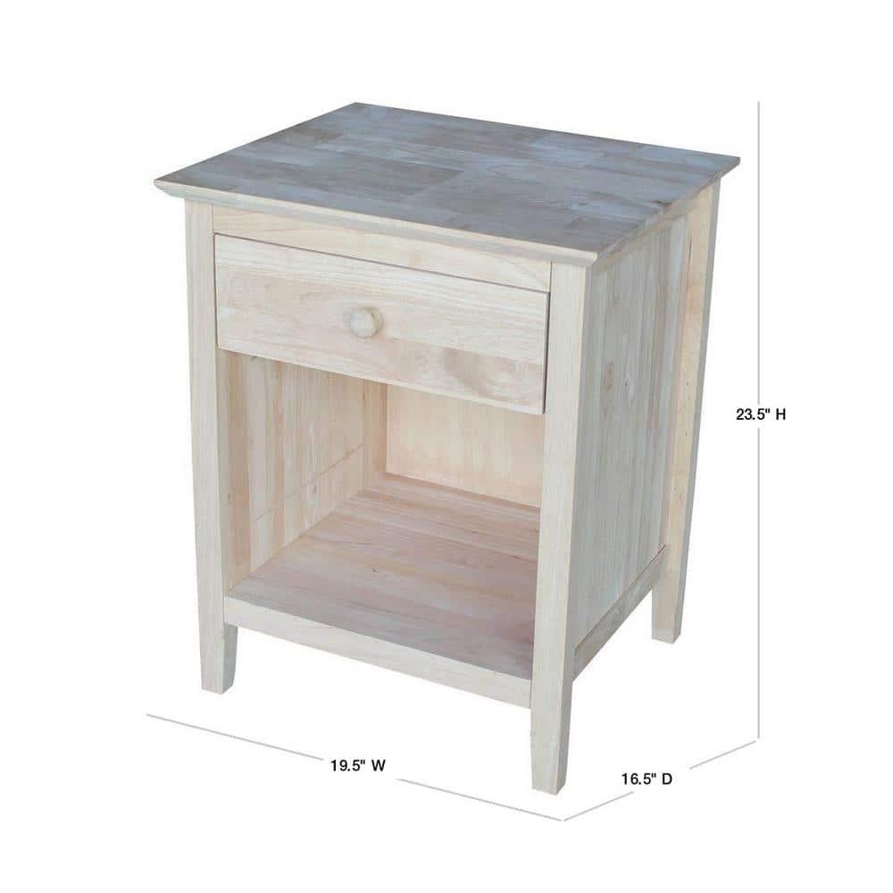 19.5" Nightstand Unfinished - International Concepts