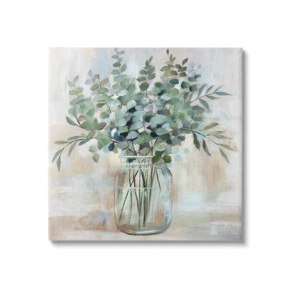 Stupell Industries " Soothing Eucalyptus Flower Herb Arrangement Rustic Jar " by Nan Painting Print