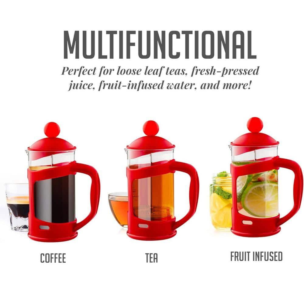 Ovente OVENTE 12 Ounce French Press Coffee Tea and Espresso 4 Filter Stainless-Steel FPT12R