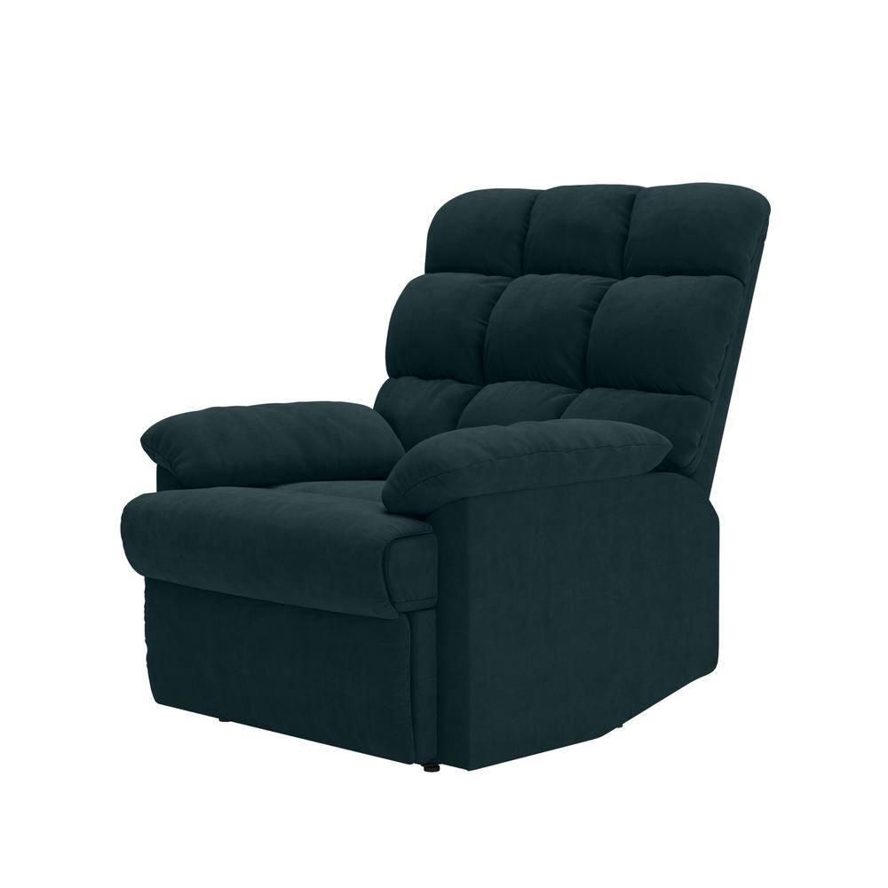 Microfiber Wall Hugger Side Lever Recliner with Padded Arms Blue - Prolounger