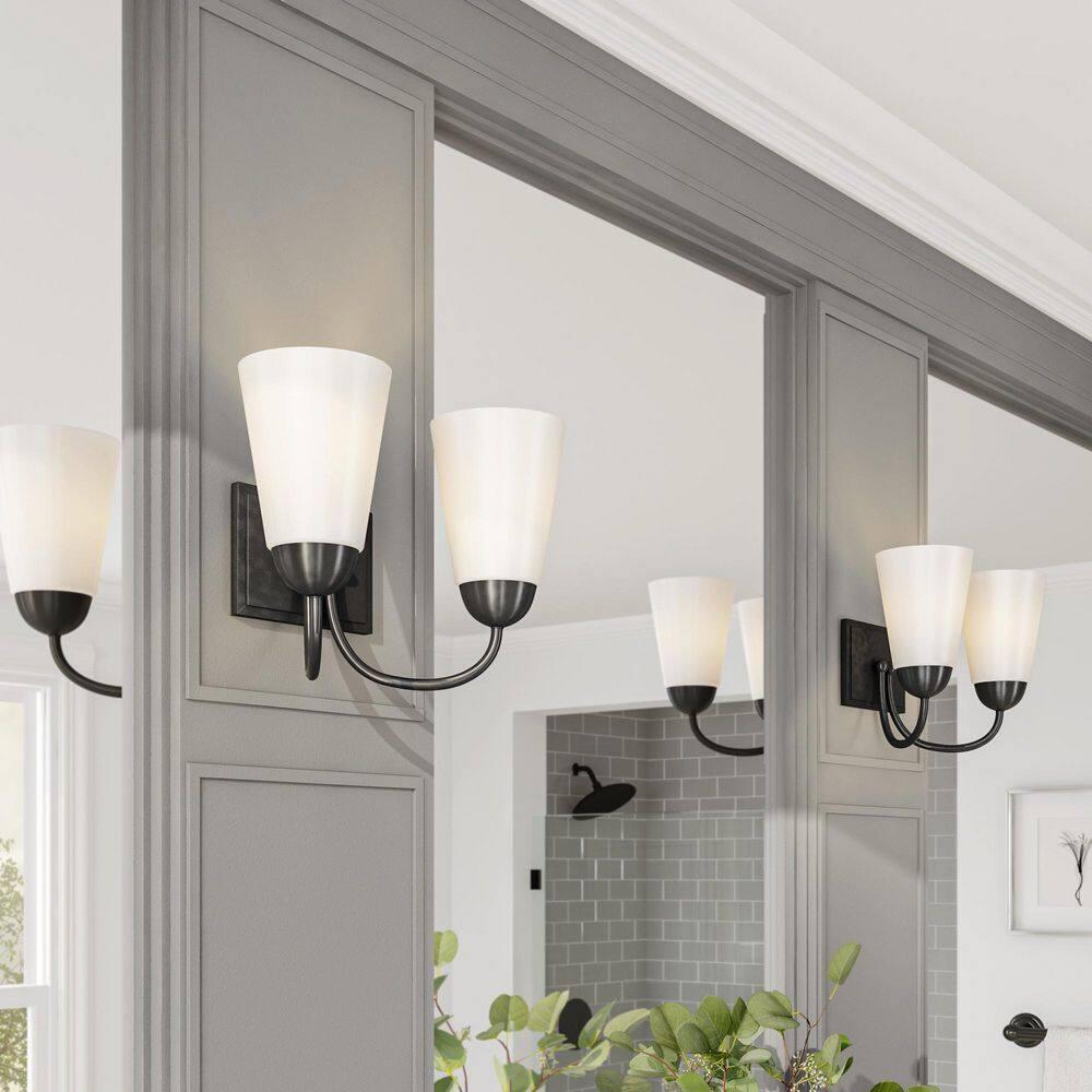Designers Fountain Malone 2 Light Matte Black Bathroom Vanity Light Fixture, D267M-2B-MB
