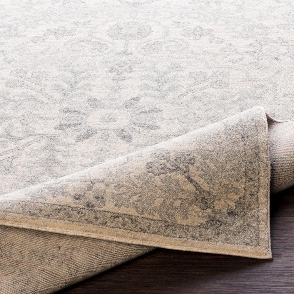 Livabliss Harput Vintage Medallion Area Rug,2' x 2'11",Light Grey