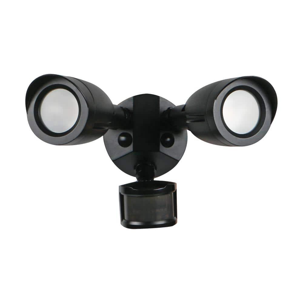 Nuvo 2 - Head LED Hardwired Dusk to Dawn Outdoor Security Flood Light with Motion Sensor