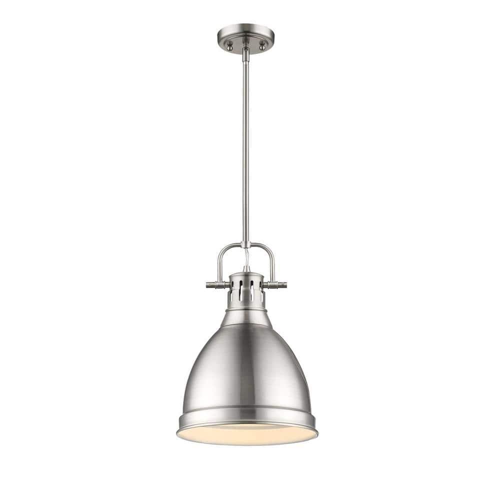 Golden Lighting Duncan 1-Light Small Pendant in Pewter