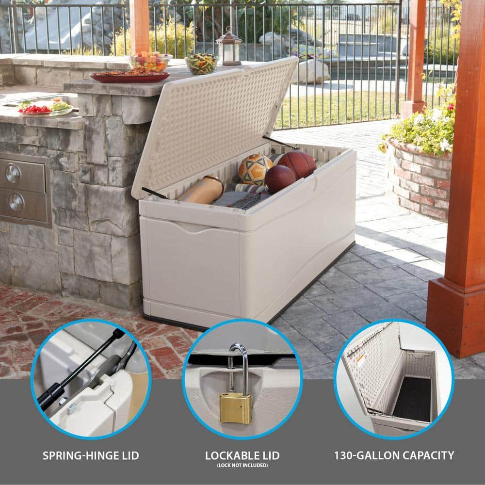 Lifetime Lifetime 60'' W 130 Gallons Water Resistant Polyethylene Plastic Lockable Deck Box