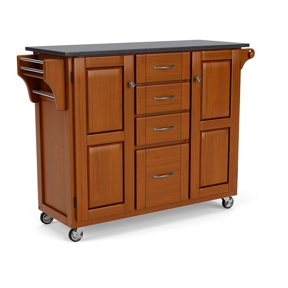 Homestyles Create-a-Cart Wood Rolling Kitchen Cart in Brown