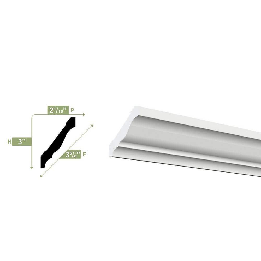 3'' H x 96'' W x 2.125'' D Plastic Crown