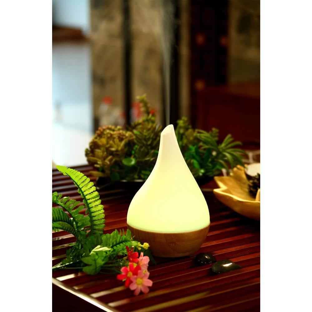 Ultrasonic Aroma Diffuser/Humidifier with Bamboo Base (Droplet)