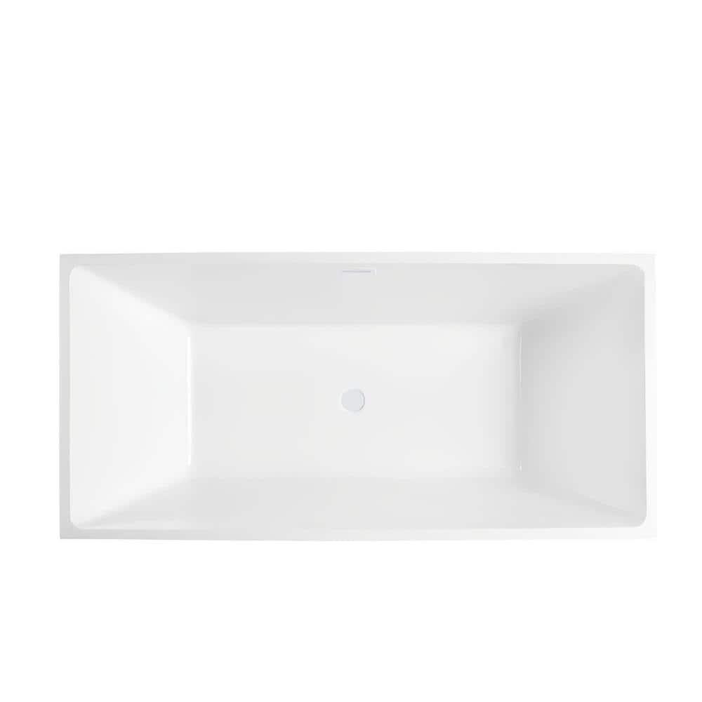 Lydia 59" x 30" Freestanding Soaking Bathtub