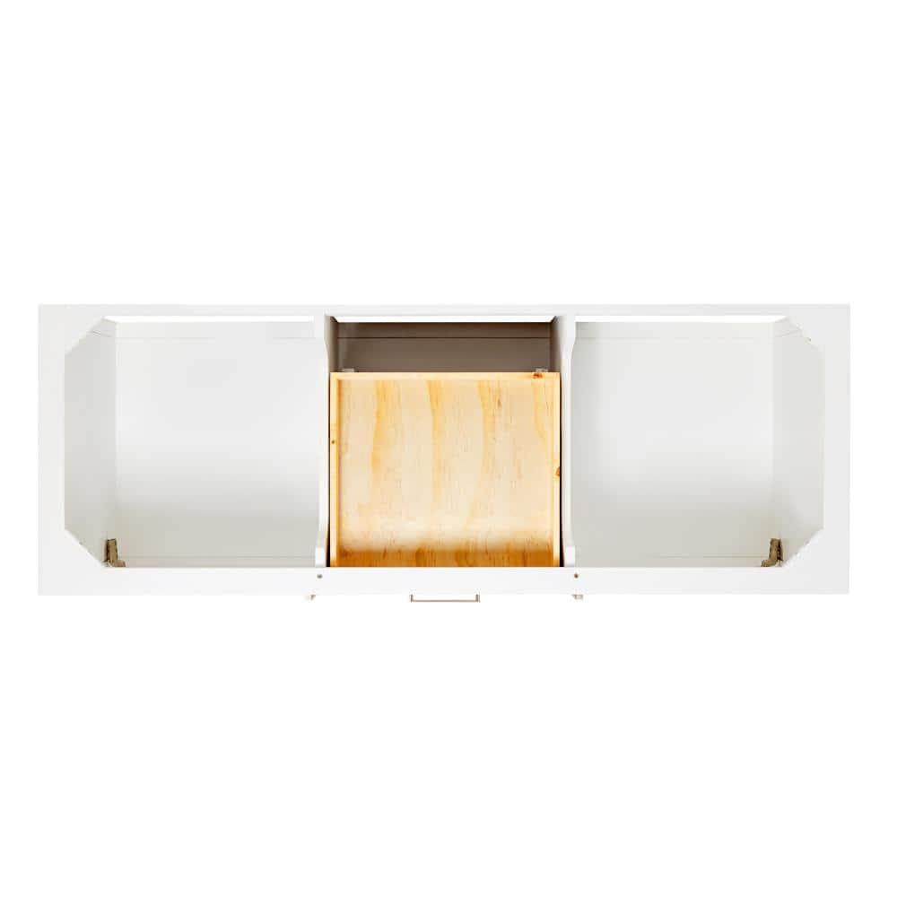 Bayhill 60 in. W x 22 in. D x 35.25 in. H Double Freestanding Bath Vanity in White with Carrara White Marble Top