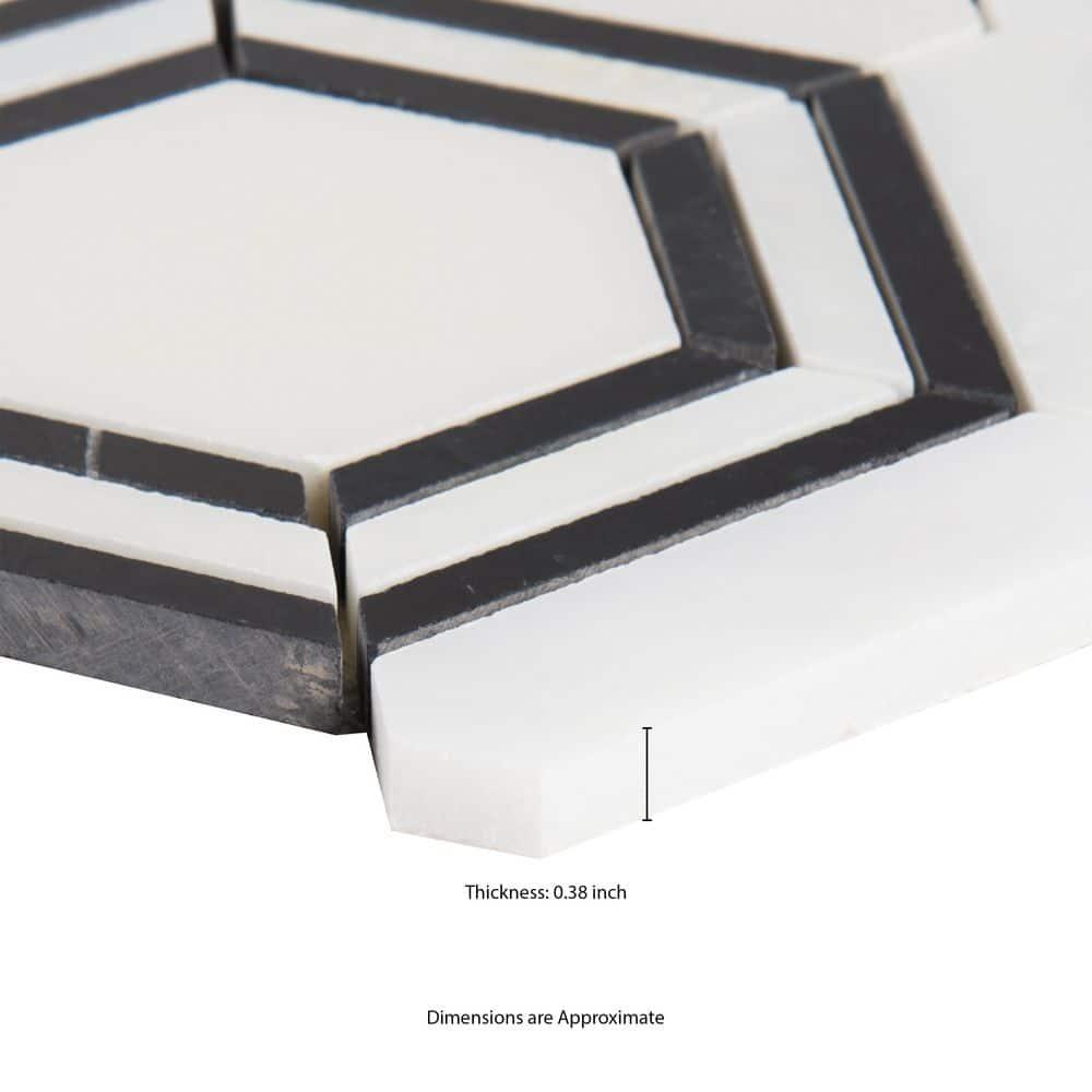 Bianco Dolomite 11" x 13" Polished Marble Mesh-Mounted Mosaic Sheet Tile