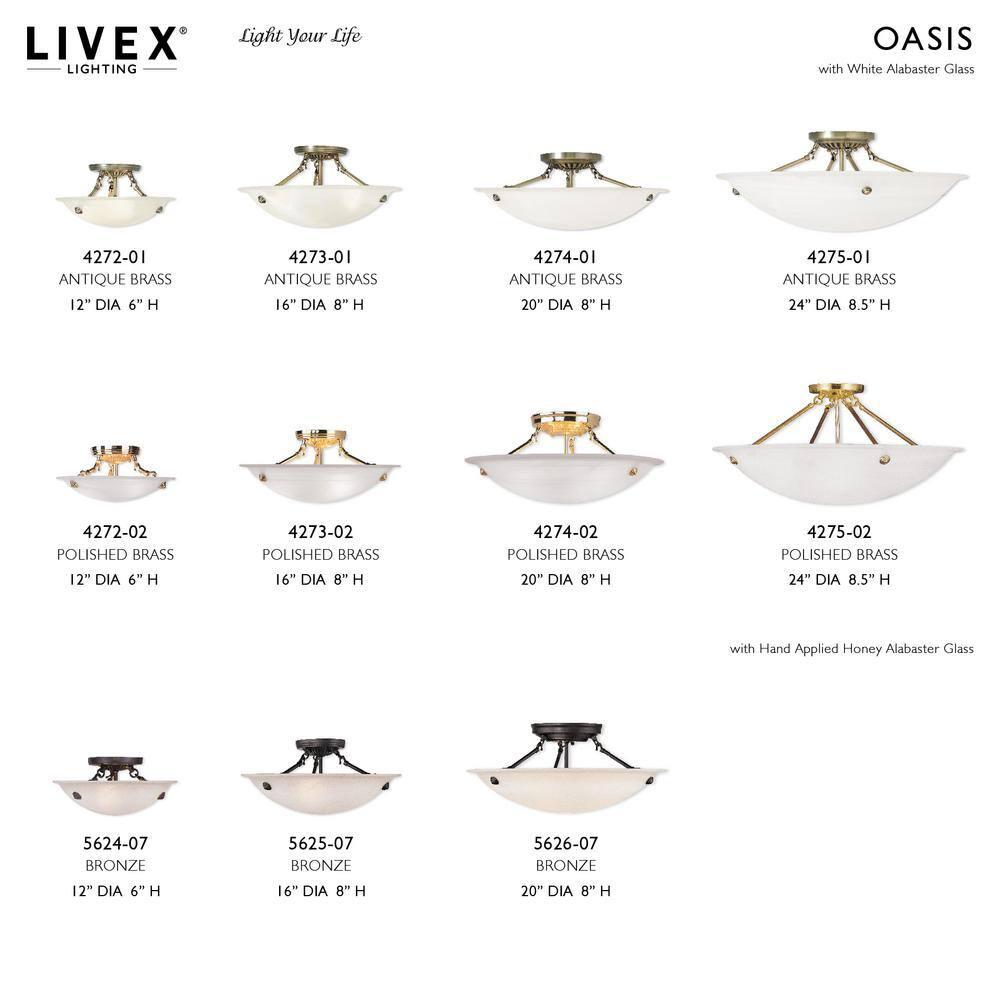 Livex Lighting Oasis Ceiling Mount in Bronze
