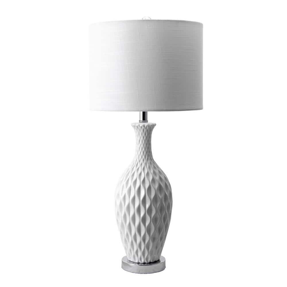 Ivory Ceramic 28" Table Lamp with Linen Shade