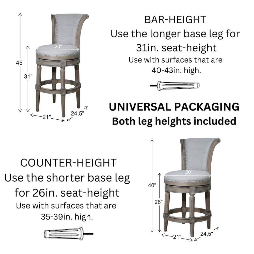 Ophelia & Co. Ted High Back Solid Wood Swivel Bar Stool